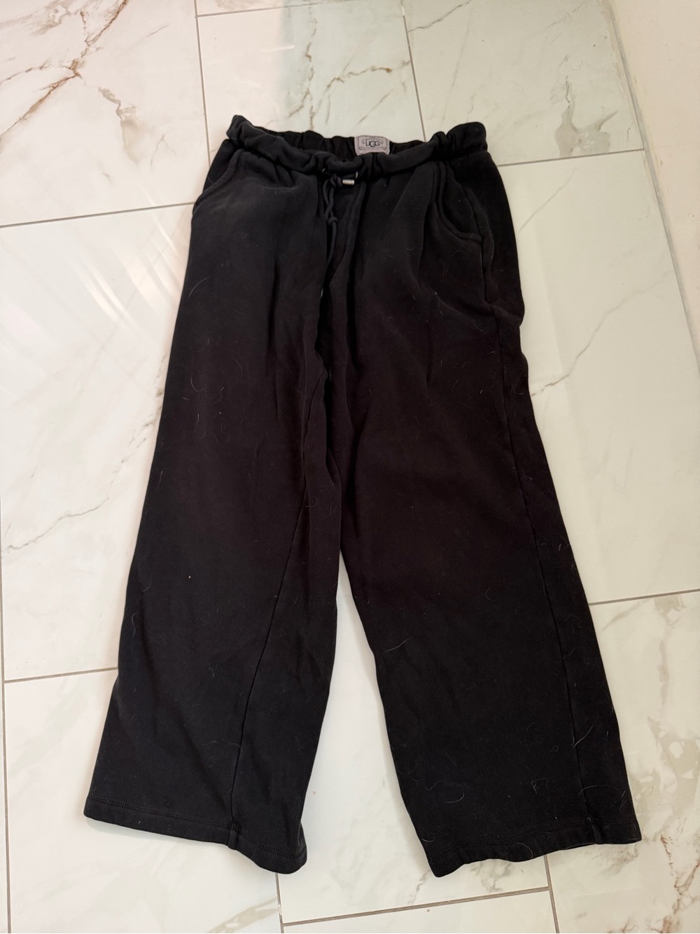 Men's Black Drawstring Ugg Sweatpants Medium